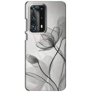 Чохол з принтом «Чорні квіти» для Huawei P40