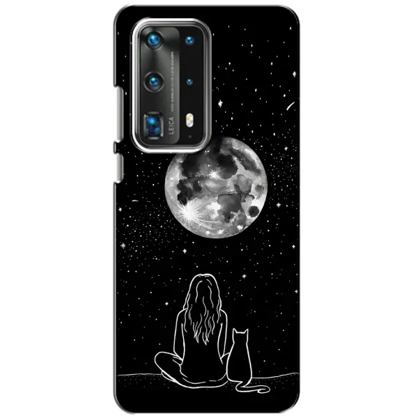 Чехол с принтом «Девушка с котом» для Huawei P40