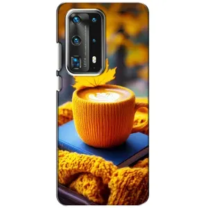 Чехол с принтом «Кофе на желтом пледе» для Huawei P40
