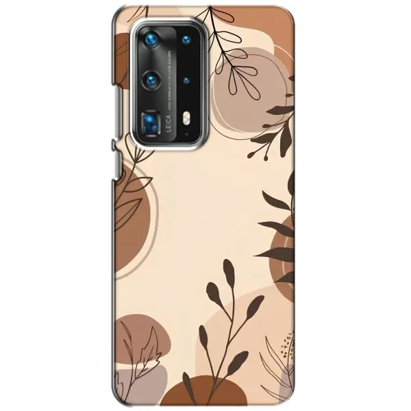 Чохол з принтом «Коричневі квіти» для Huawei P40