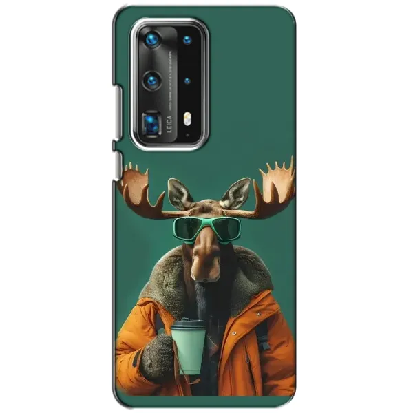 Чохол з принтом «Лось з кавою» для Huawei P40 Чохол з принтом «Лось з кавою» для Huawei P40