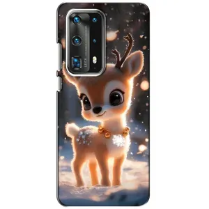 Яркий чехол для Huawei P40 с Зимними Оленятами (Олененок)