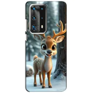 Яркий чехол для Huawei P40 с Зимними Оленятами (Олененок в лесу)