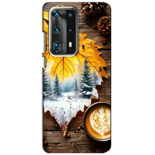 Чехол с принтом «Осенне-зимний кофе» для Huawei P40