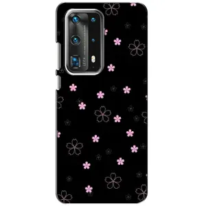 Чохол з розовим принтом для Huawei P40 (Рожеві квіти на чорному)
