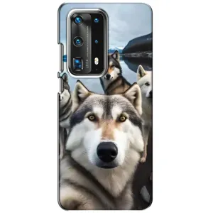 Чехол с Хаски для Huawei P40 - (AlphaPrint) (Селфи ХАски)