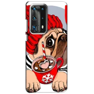Чехлы с собаками для Huawei P40 (VPrint) (Собачка в шапке)
