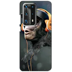 Чехол с Обезьянами Huawei P40 - (AlphaPrint) (В наушниках)