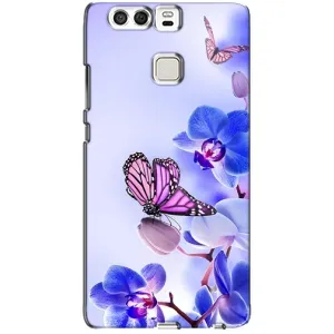 Чохли з квітами для Huawei P9 (VPrint) (Метелик на квітах)