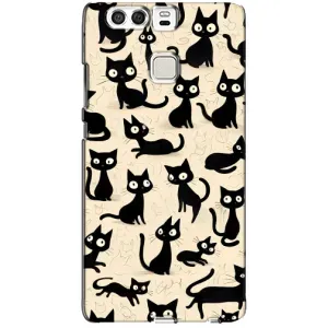 Чохол з малюнком кіт на Huawei P9 (Чорні коти)