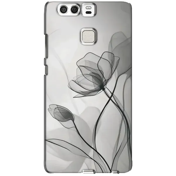 Чохол з принтом «Чорні квіти» для Huawei P9