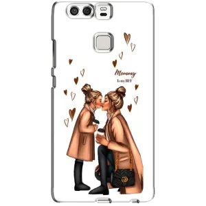 Чехол с печатью для Huawei P9 - (Мама с ребенком) (AlphaPrint) (Дочка и мама)