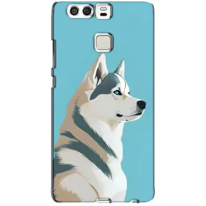 Чехол с Хаски для Huawei P9 - (AlphaPrint) (Хаски арт)