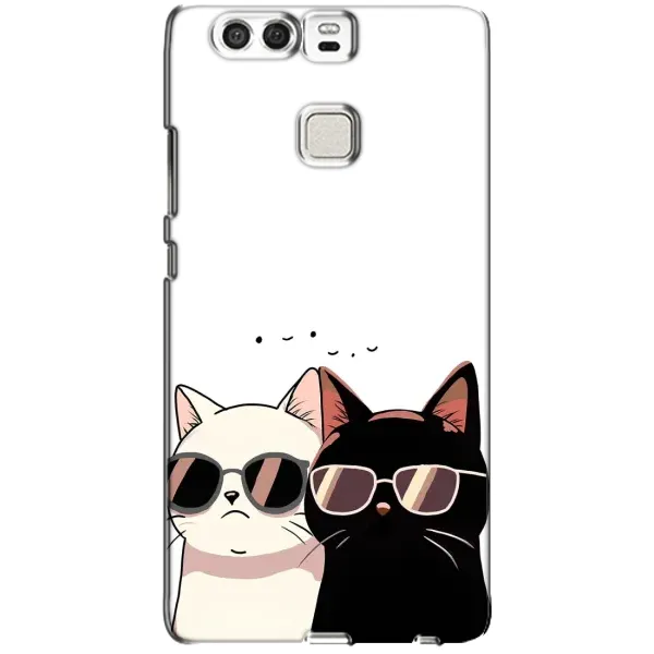 Чохол з принтом «Коти в окулярах» для Huawei P9