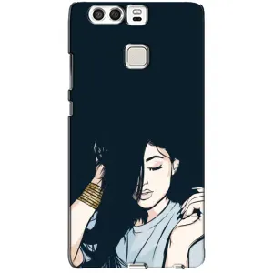 Чехол с печатью для Huawei P9 - (Мода) (AlphaPrint) (Красивая девочка)