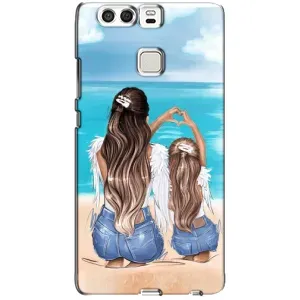 Чехол с печатью для Huawei P9 - (Мама с ребенком) (AlphaPrint) (Мама с доченькой)