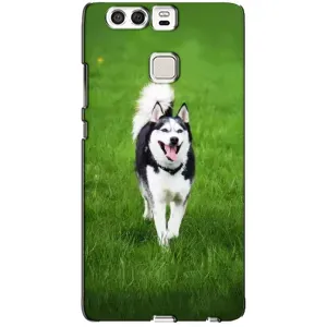 Чехол с Хаски для Huawei P9 - (AlphaPrint) (Радостный Хаски)