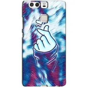 Чехол с принтом для Huawei P9 (AlphaPrint - Знак сердечка) (Радужное сердце)