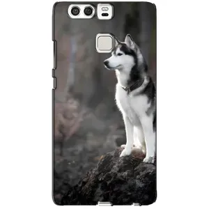 Чехол с Хаски для Huawei P9 - (AlphaPrint) (Верный пес)