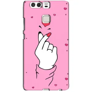 Чехол с принтом для Huawei P9 (AlphaPrint - Знак сердечка) (Знак Love)