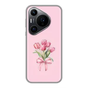 Чохол з розовим принтом для Huawei Pura 70 PRO (Букет квітів)
