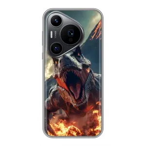 Чехол с картинкой «Хищники» для Huawei Pura 70 PRO (Огненный динозавр)