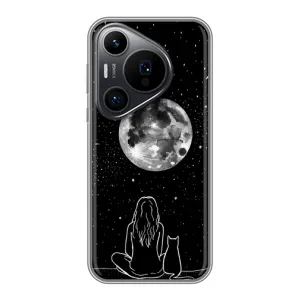 Чохол з малюнком кіт на Huawei Pura 70 PRO (Дівчина з котом)