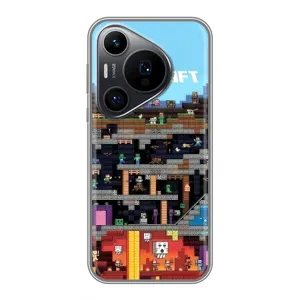 Чохол Майнкрафт на Huawei Pura 70 PRO (AlphaPrint) Minecraft (фон Minecraft)