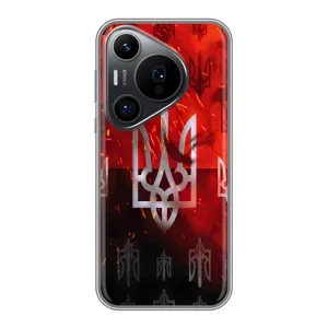 Украинские Чехлы для Huawei Pura 70 PRO с картинкой УПА (AlphaPrint) (ГЕРБ УПА)