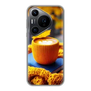 Чохол з унікальним дизайном 'Осінь з кавою' для Huawei Pura 70 PRO (Кава на жовтому пледі)