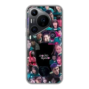 Чохол Гра в кальмара для Huawei Pura 70 PRO (Колаж Гра кальмара)