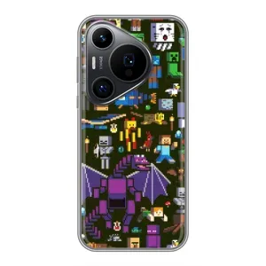 Чохол Майнкрафт на Huawei Pura 70 PRO (AlphaPrint) Minecraft (Колаж Майнкрафт)