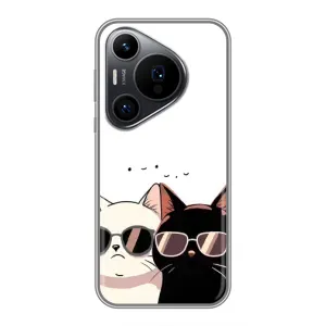 Чохол з малюнком кіт на Huawei Pura 70 PRO (Коти в окулярах)