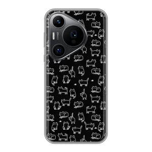 Чохол з принтом для Huawei Pura 70 PRO (AlphaPrint) Модні коти (Маленькі котики)