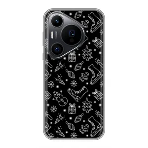 Новорічні, Святкові Чохли для Huawei Pura 70 PRO - 2024 год (Новорічний фон)
