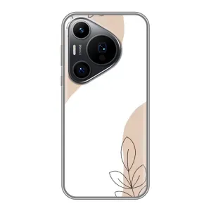 Силконовий чохол з принтом в квітах на Huawei Pura 70 PRO (Нюдова гілочка абстракція)