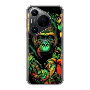 Чохол з Мавпами Huawei Pura 70 PRO - (AlphaPrint) (Мавпа в квітах)