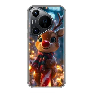 Яскравий чохол для Huawei Pura 70 PRO з Зимові Оленята (Олень з шарфом)
