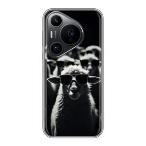 Чехол с принтом стильные животные для Huawei Пура 70 ПРо (Овечка в очках)