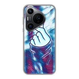 Чехол с принтом для Huawei Pura 70 PRO (AlphaPrint - Знак сердечка)