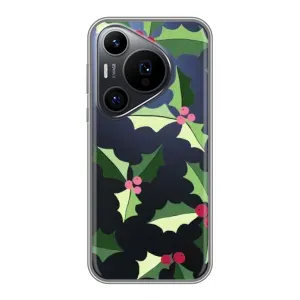 Зимні Чохли для Хуавеї Пюра 70 ПРО - прозорий фон (Різдвяний фон)