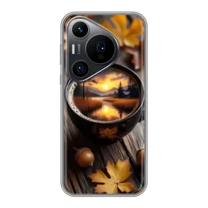 Чохол з унікальним дизайном 'Осінь з кавою' для Huawei Pura 70 PRO (Темна кава)
