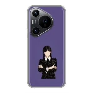Чохли Венсдей на Huawei Pura 70 PRO Уенсдей (AlphaPrint) (Венздей у чорному)
