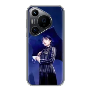 Чохли Венсдей на Huawei Pura 70 PRO Уенсдей (AlphaPrint) (Венздей з парасолькою)