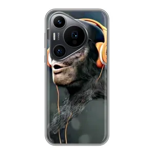Чохол з Мавпами Huawei Pura 70 PRO - (AlphaPrint) (В навушниках)