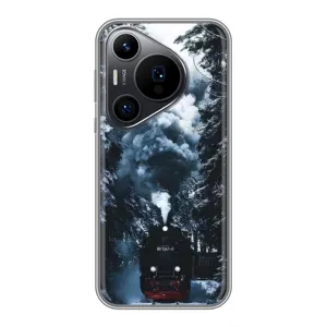 Новорічні, Святкові Чохли для Huawei Pura 70 PRO - 2024 год (Зимовий потяг)