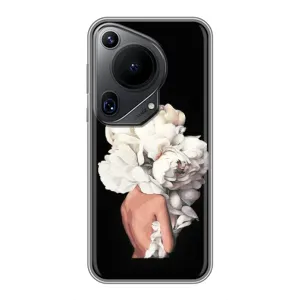 Чехлы (ART) Цветы на Huawei Pura 70 Ultra (VPrint) (Белые цветы)