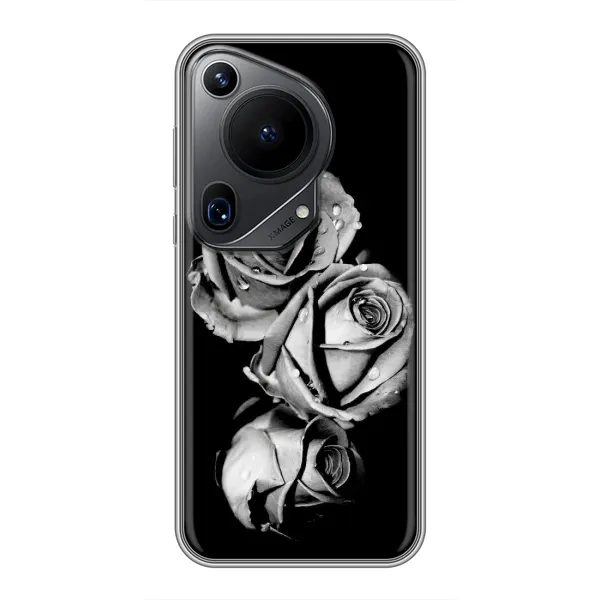 Чехол с принтом «Черная роза» для Huawei Pura 70 Ultra