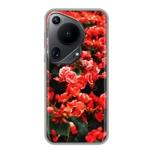 Чехлы с Цветами для Huawei Pura 70 Ultra (VPrint) (Цветы красные)