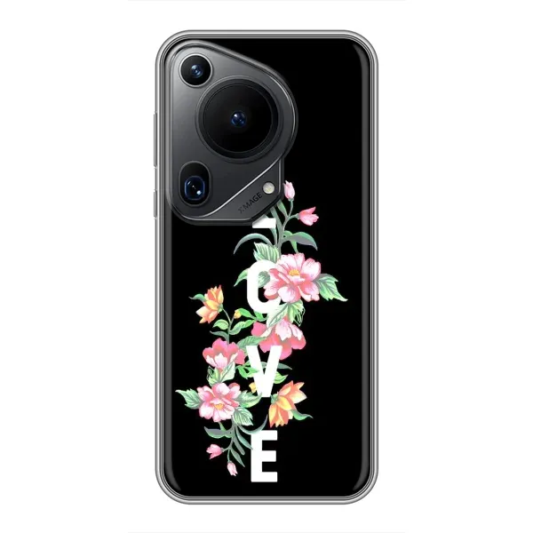 Чехол с принтом «Цветы LOVE» для Huawei Pura 70 Ultra